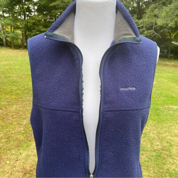 PATAGONIA VEST SYNCHILLA COAT JACKET BLUE FLEECE ZIP FRONT POCKETS SIZE M - Picture 7 of 12